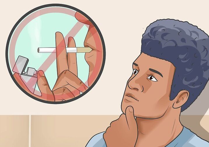 Refusión de caricatura de fumar y cambios en el cuerpo